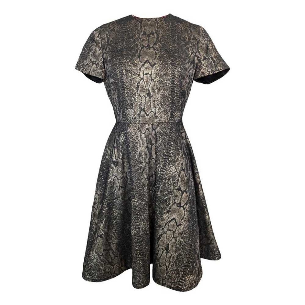 ALICE By Temperly Venice Metallic Snake-Jaquard Flared Dress Size 2